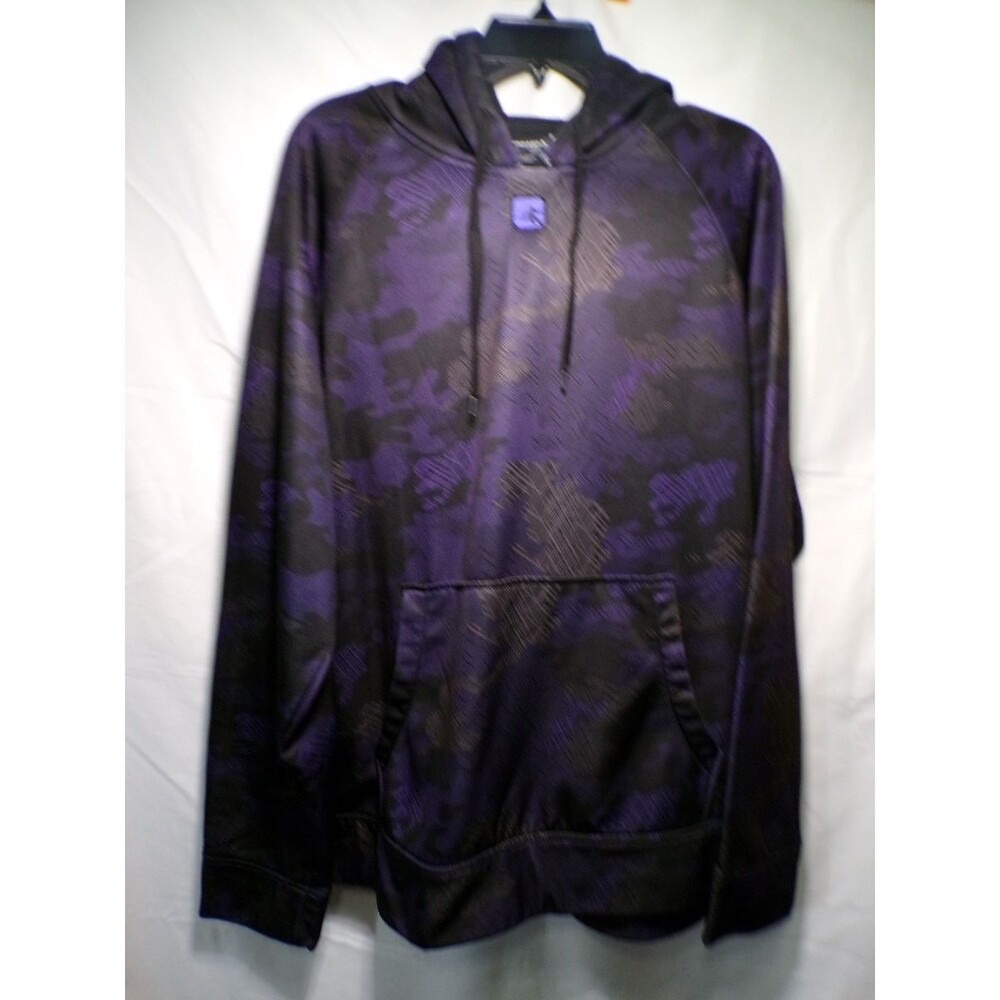 AND1 Men's Purple Black Camo Pullover Hoodie Basketball Sweatshirt XL